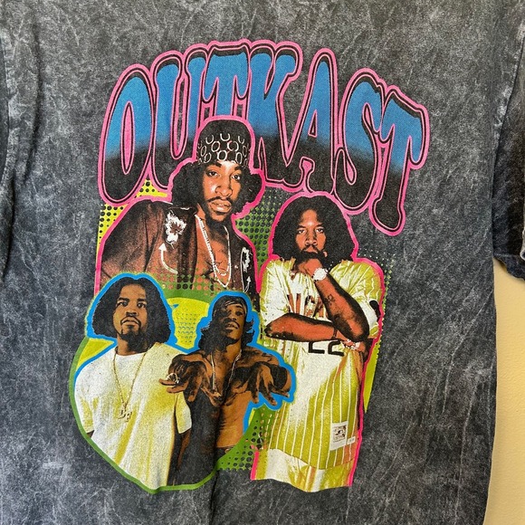 Outkast Vintage Style T-Shirt Band‎ Tee Music Graphic Black Gray Medium M - Picture 2 of 6